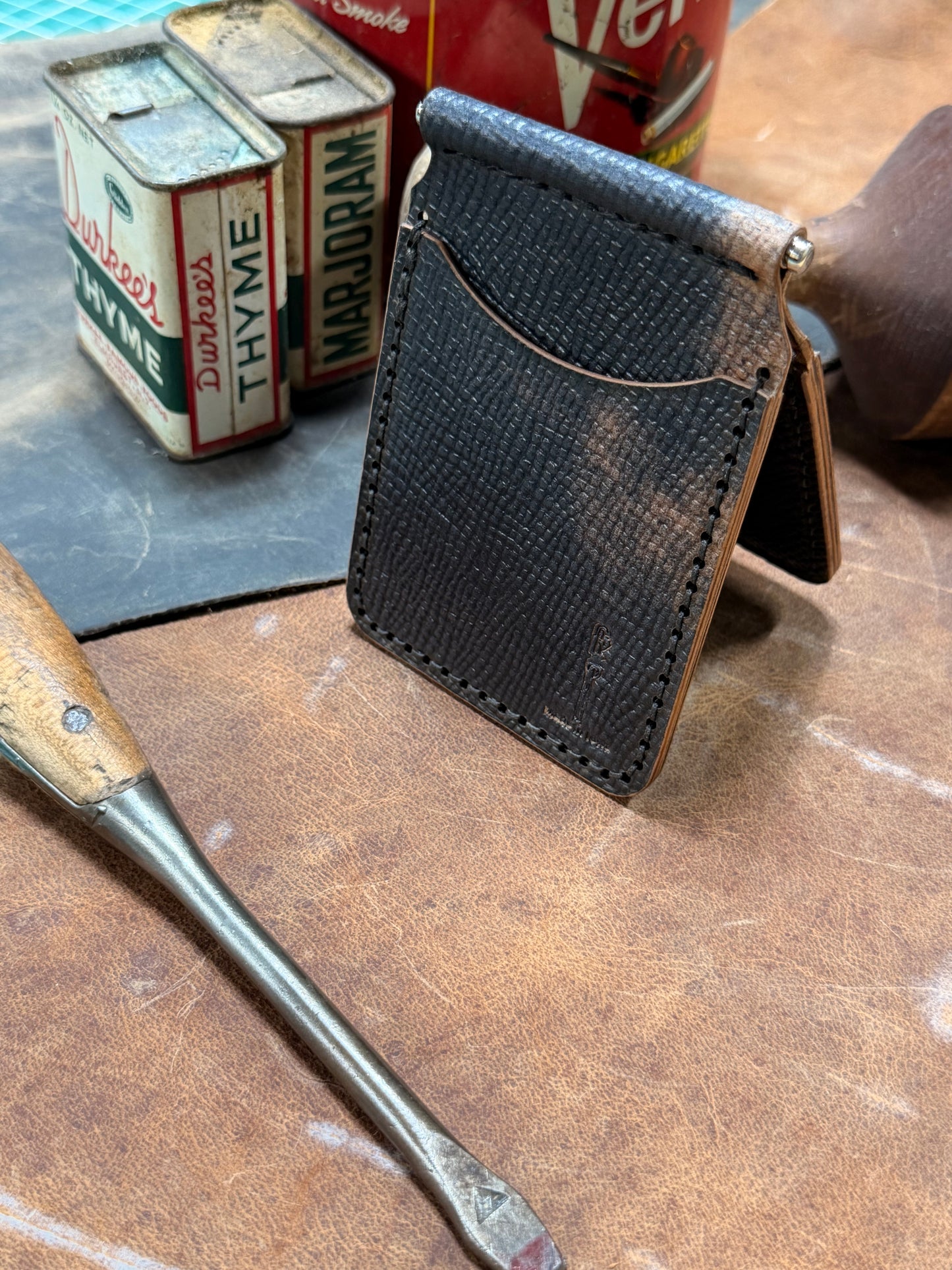 Handmade Shell Cordovan Money Clip Wallet