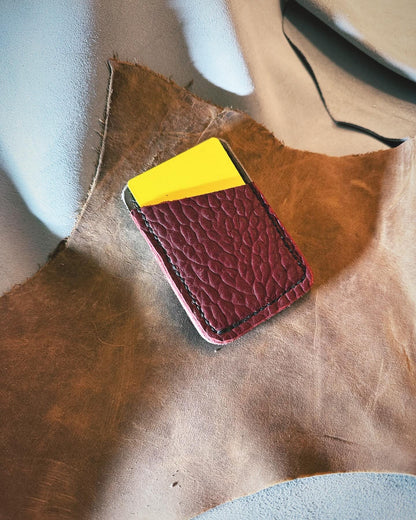 Two Pocket Full Grain Leather Card Sleeve / Card Holder / Card Sleeve / Exotic Leather Gifts / Everyday Carry Card Holder