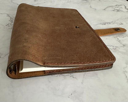 Hand Crafted Leather A5 Notebook Binder / Full Grain Leather / Refillable