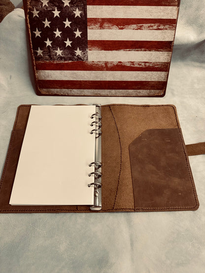 Hand Crafted Leather A5 Notebook Binder / Full Grain Leather / Refillable