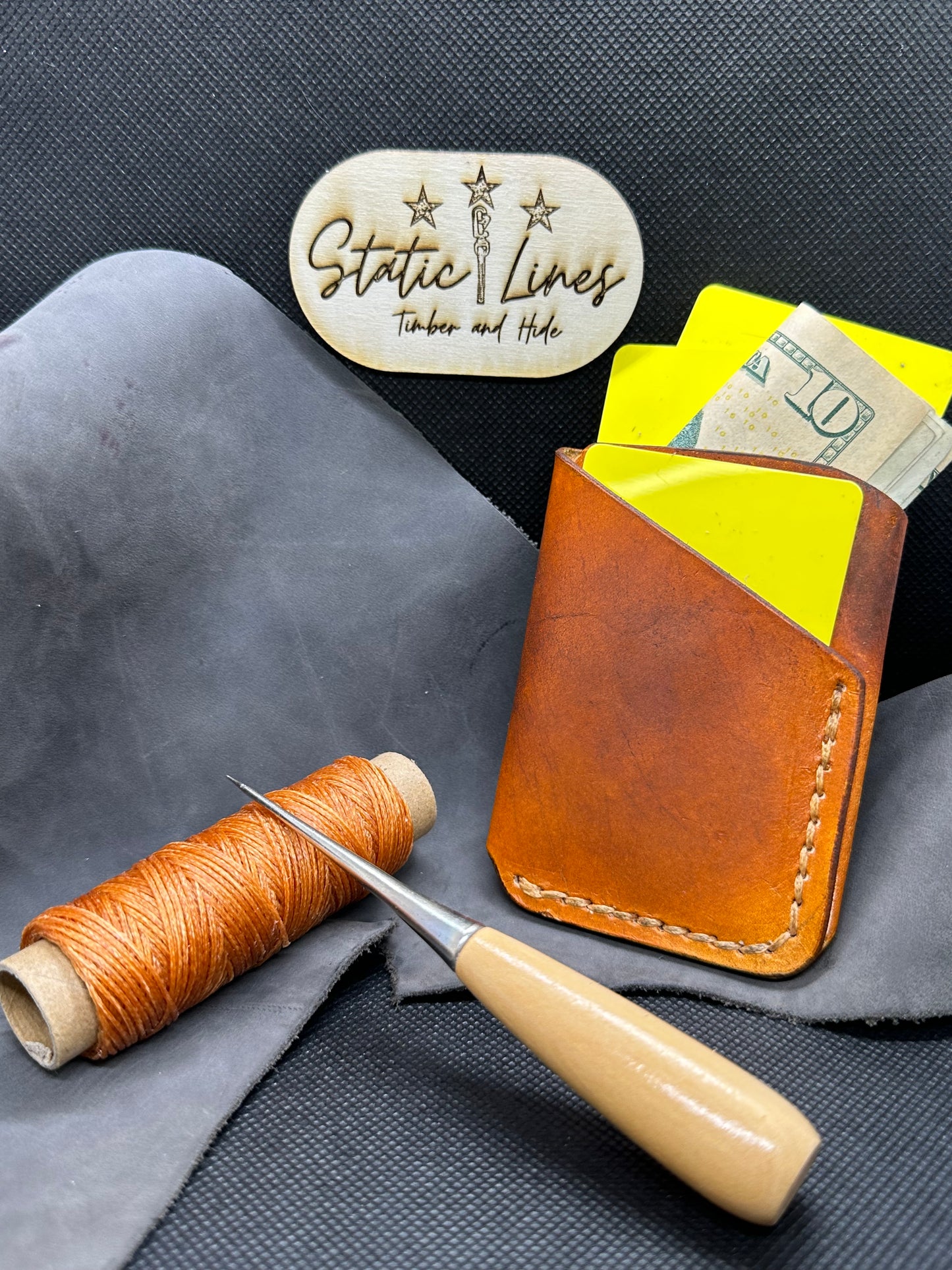 The “Atlas” Hand Made Leather Card holder / Front Pocket Wallet / Minimalist