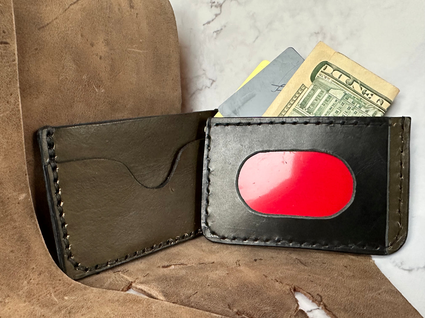 The “Maximus” Hand Made Full Grain Leather Wallet / Card Sleeve