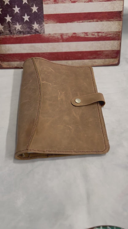 Hand Crafted Leather A5 Notebook Binder / Full Grain Leather / Refillable